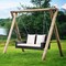 Costway 2-Person Patio Rattan Hanging Porch Swing Bench Chair Cushion Beige\Black\Red\Turquoise